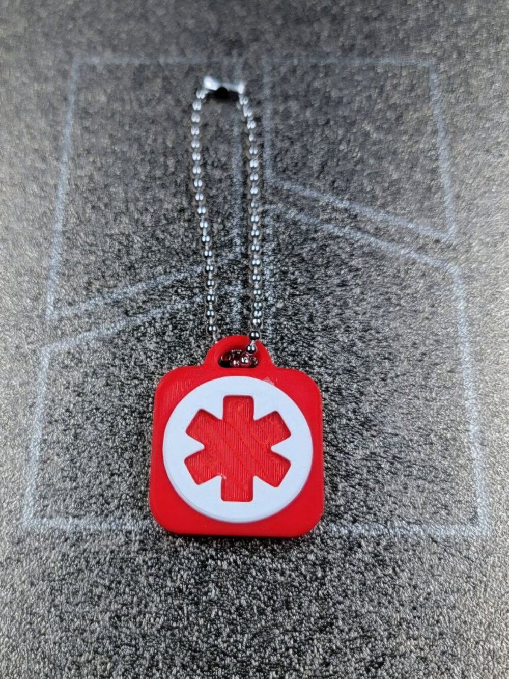 3D Printed Important Info Key Chain/Bag Charm